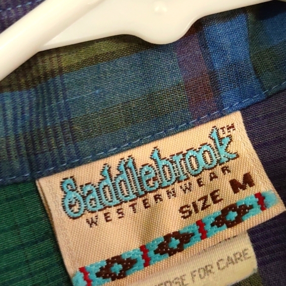 Saddlebrook Western Wear Western button up t-shirt white pearl snap button shirt - Picture 5 of 7